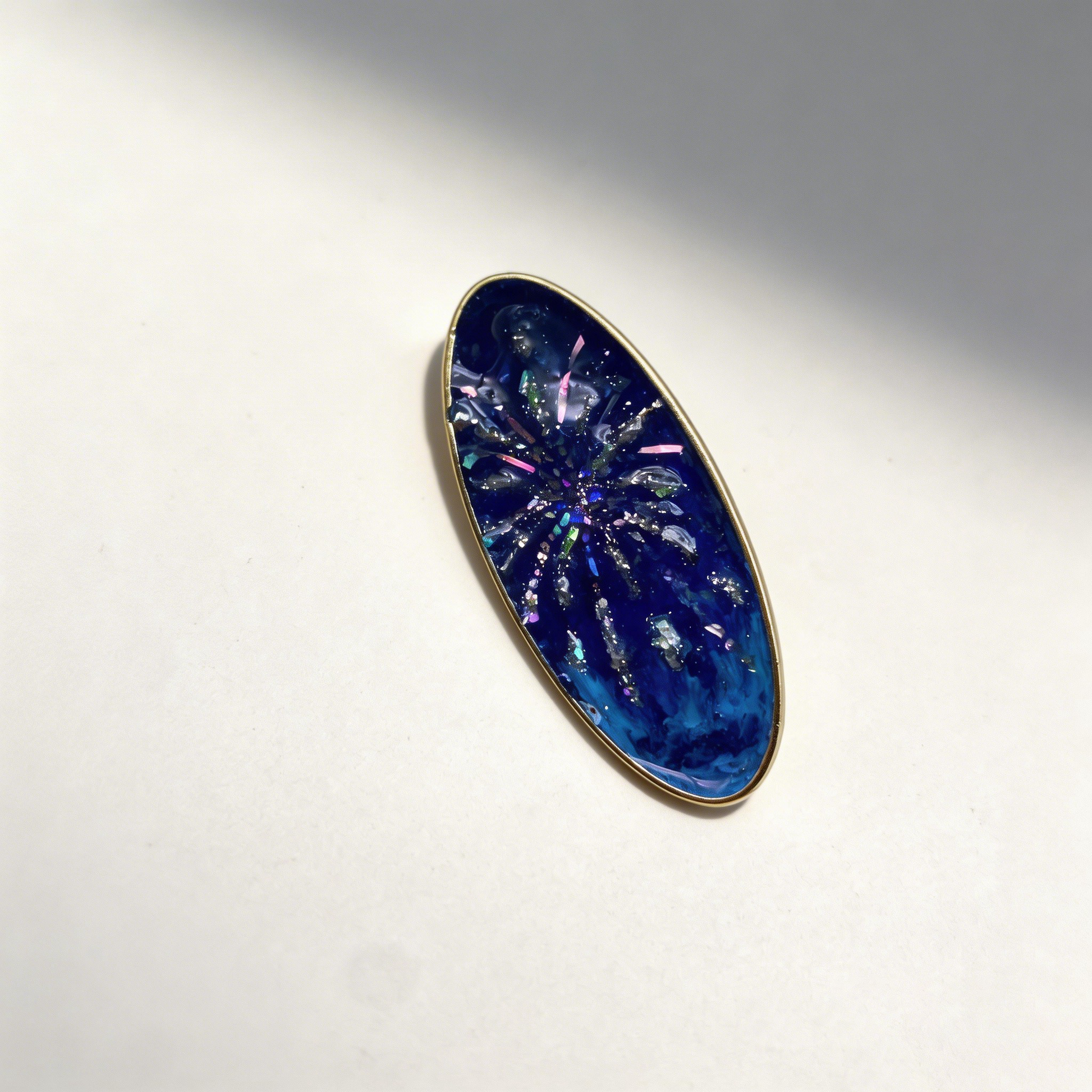 Fireworks Glow-in-Dark - Mother-of-Pearl Hair Clip - Handcrafted Mother-of-Pearl Hair Clip by TapaCraft