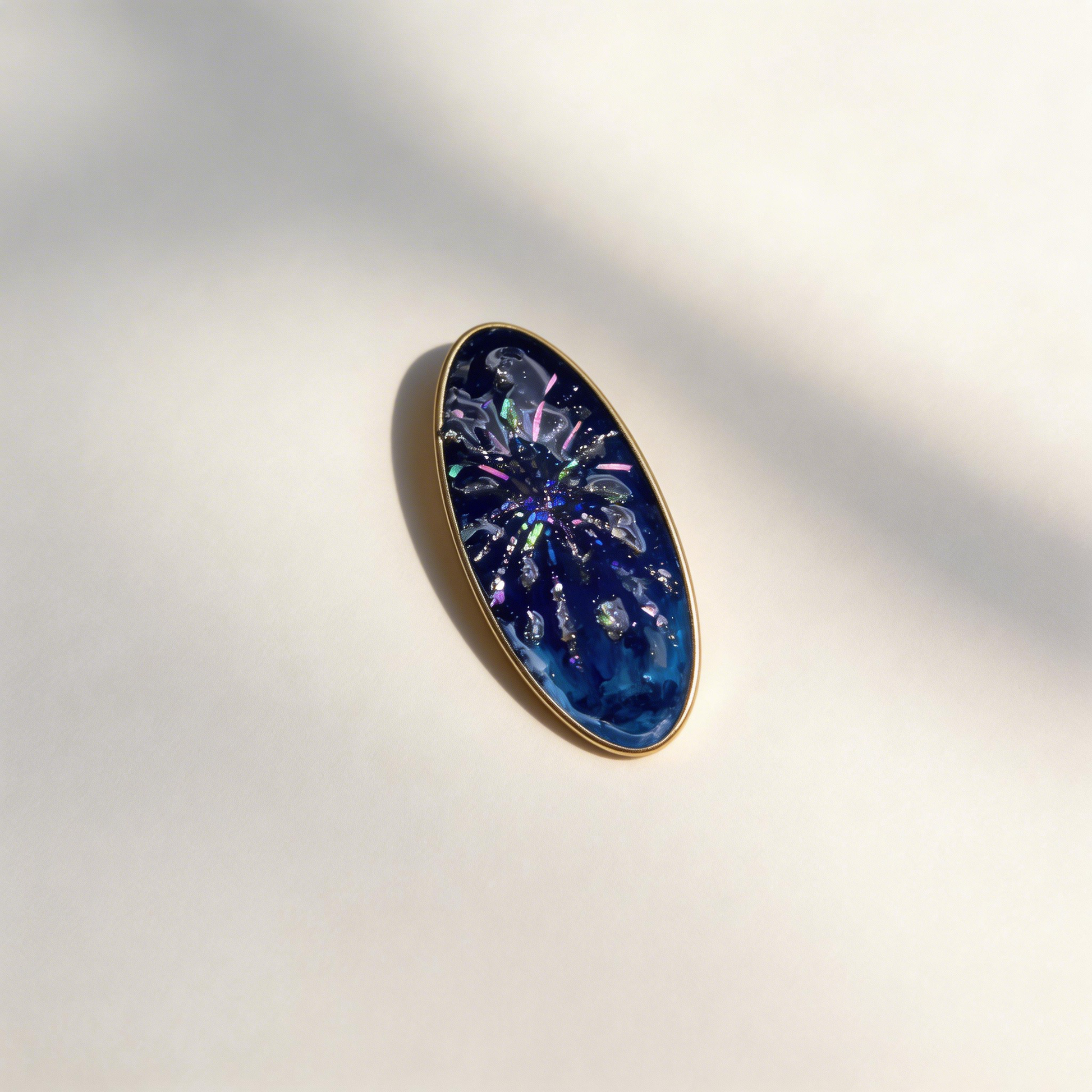 Fireworks Glow-in-Dark - Mother-of-Pearl Hair Clip - Handcrafted Mother-of-Pearl Hair Clip by TapaCraft