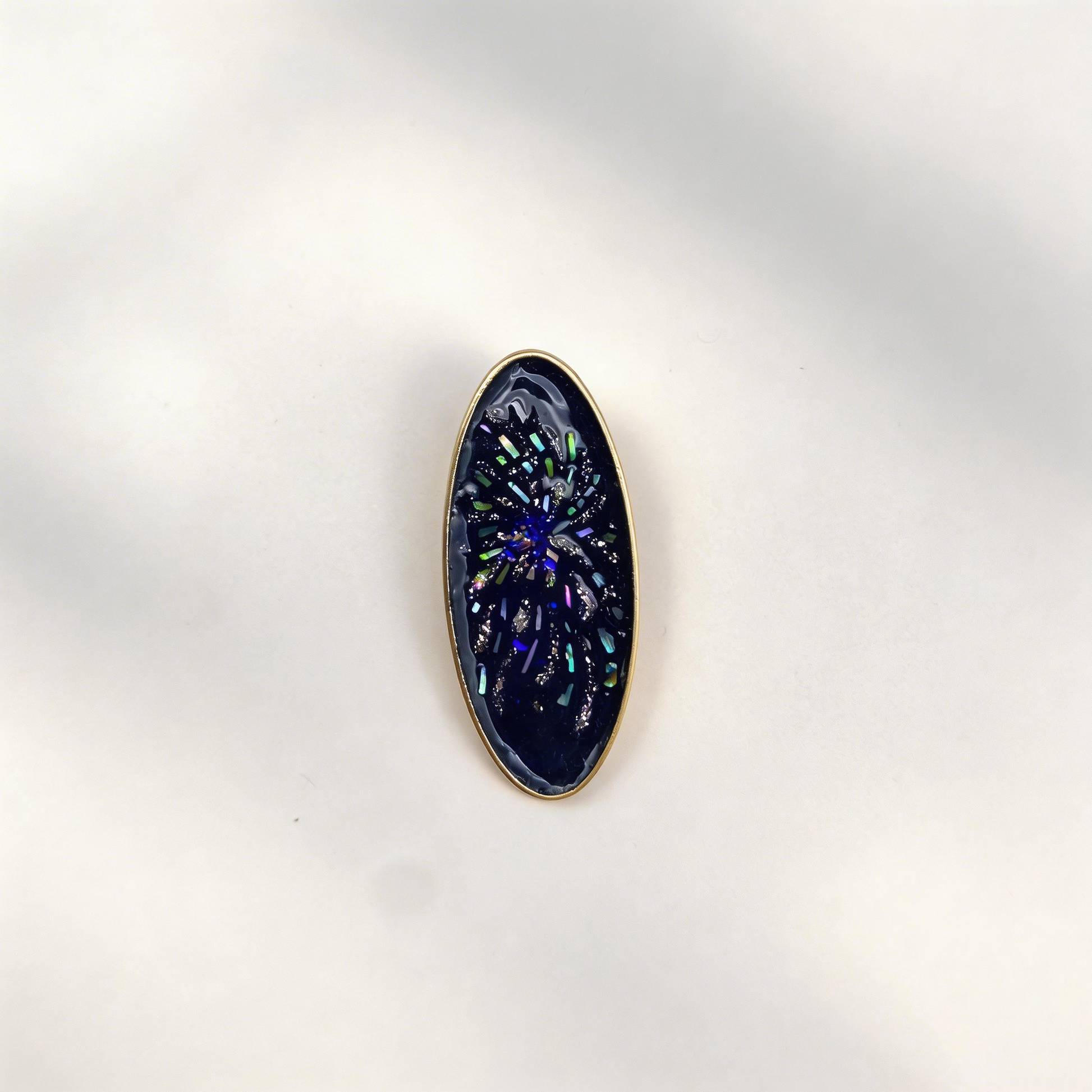 Fireworks Black - Mother-of-Pearl Hair Clip - Handcrafted Mother-of-Pearl Hair Clip by TapaCraft