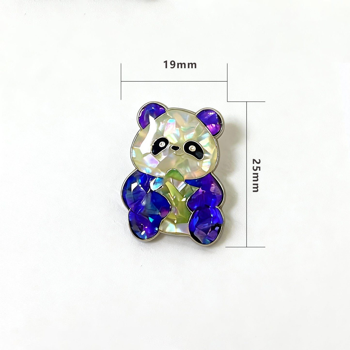 Classic Sitting Panda - Handcrafted Mother-of-Pearl Panda Lapel Pin by TapaCraft