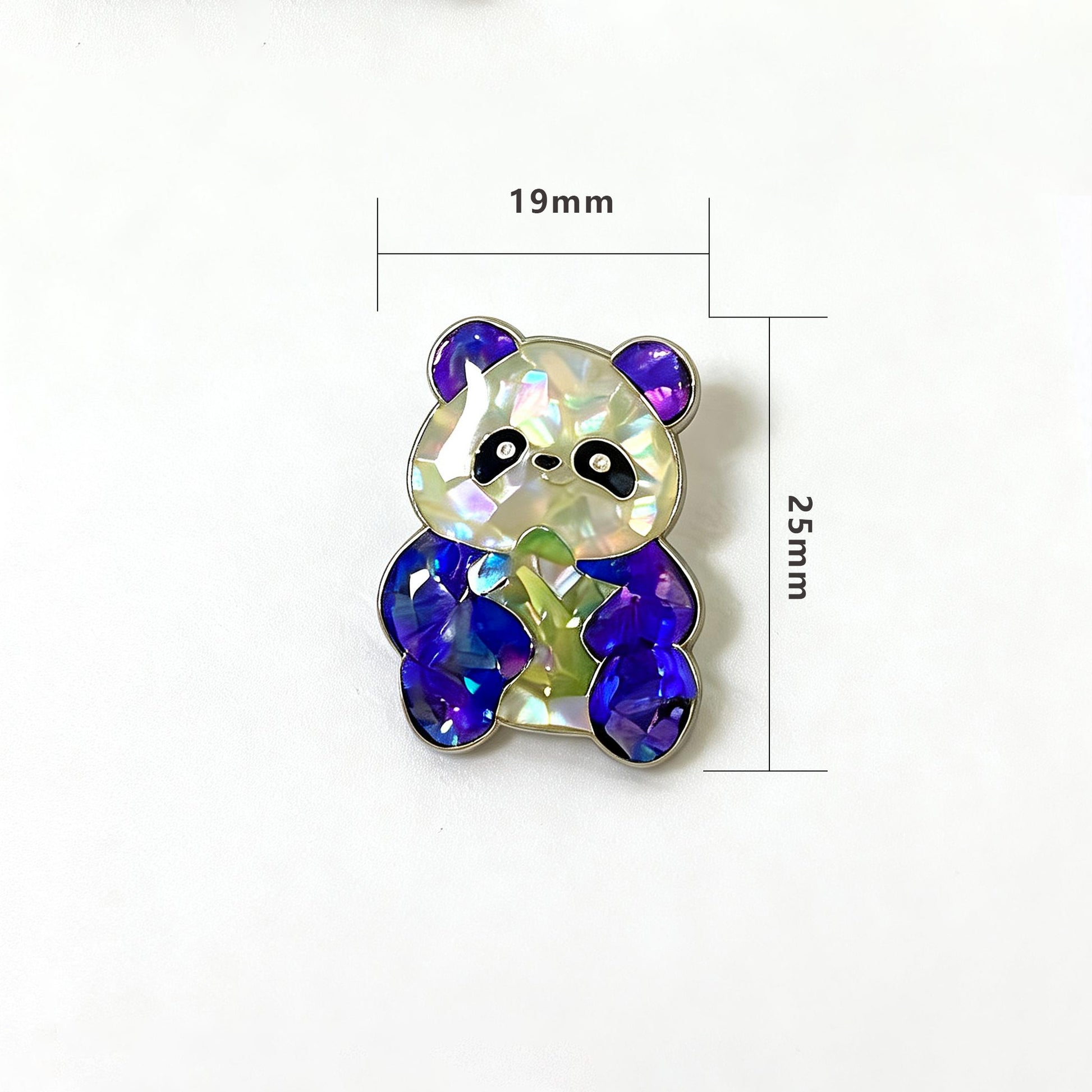 Classic Sitting Panda - Handcrafted Mother-of-Pearl Panda Lapel Pin by TapaCraft
