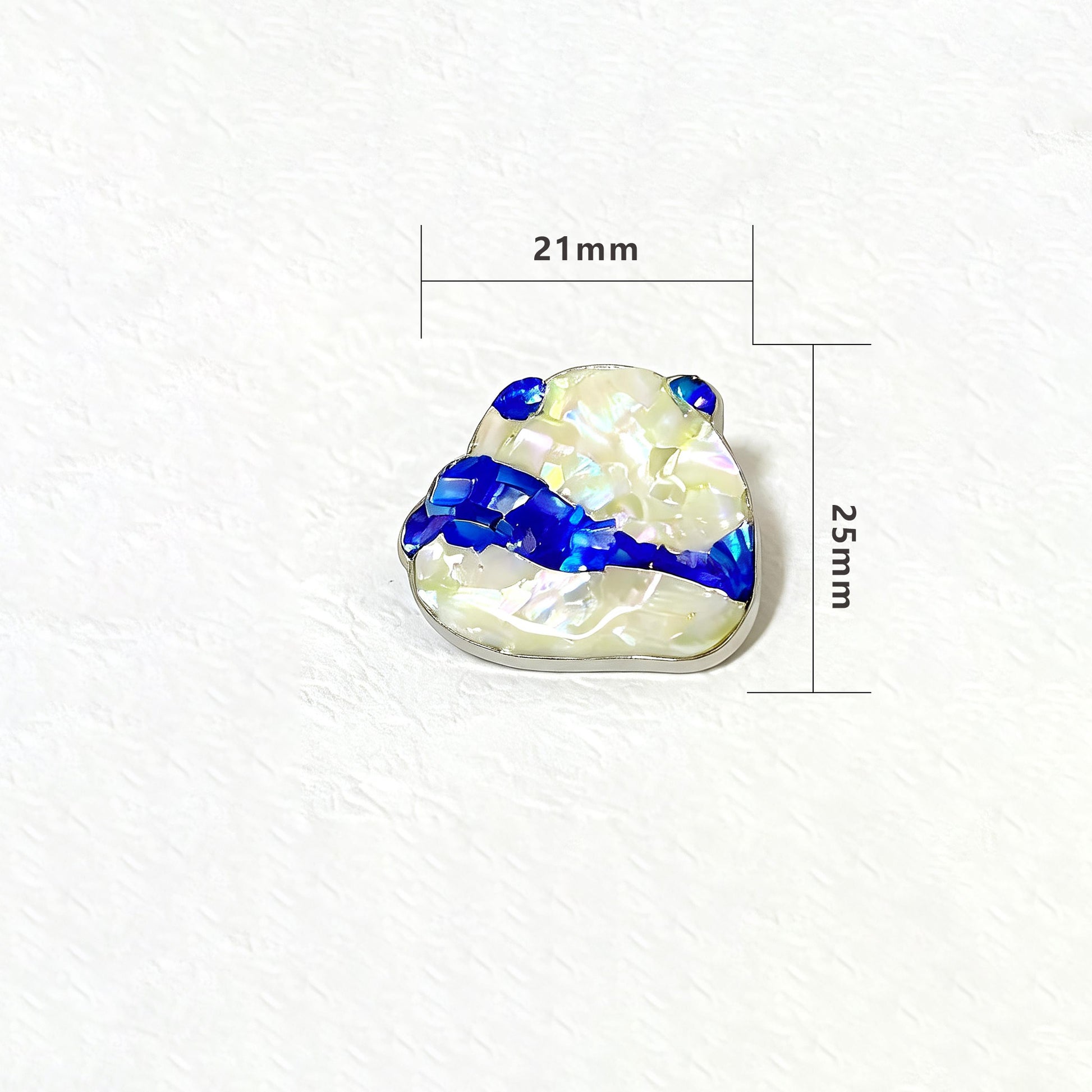 Heart-Face Lying Panda - Handcrafted Mother-of-Pearl Panda Lapel Pin by TapaCraft