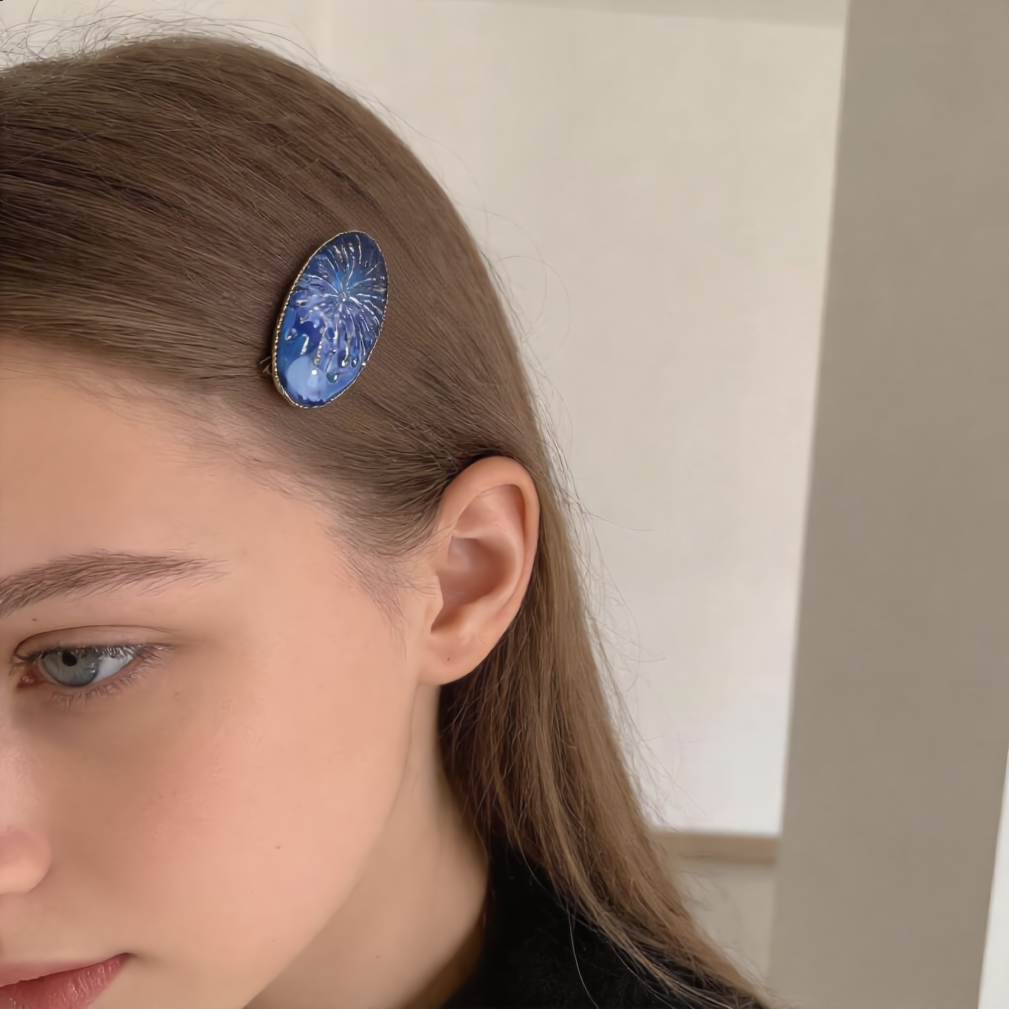 Fireworks Raden Hair Clip - Handcrafted Mother-of-Pearl Hair Clip by TapaCraft